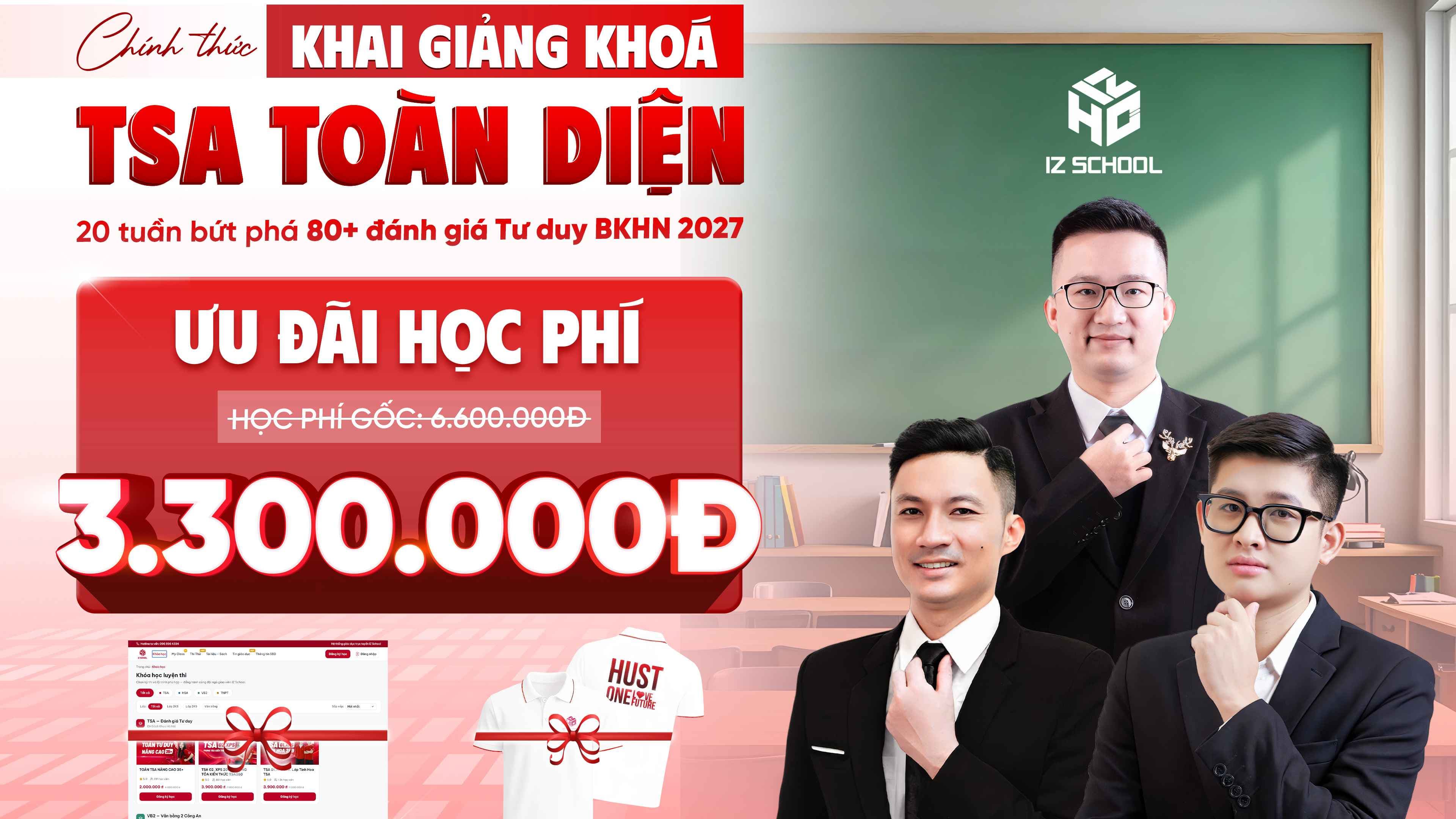 2K9 MUỐN CHINH PHỤC BÁCH KHOA, 80+ TSA? KHỞI ĐỘNG NGAY VỚI KHÓA TSA TOÀN DIỆN 2027